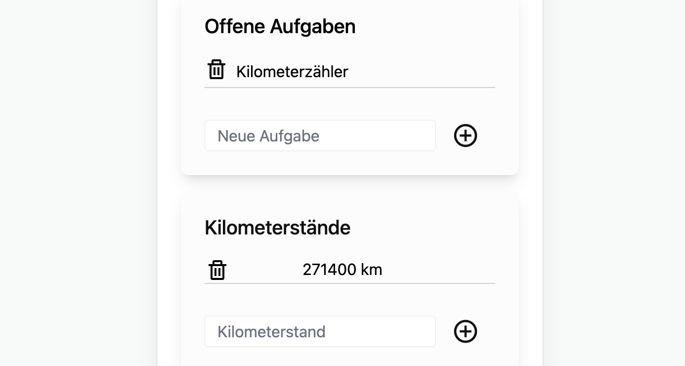 Fahrzeug-Informationen und Details